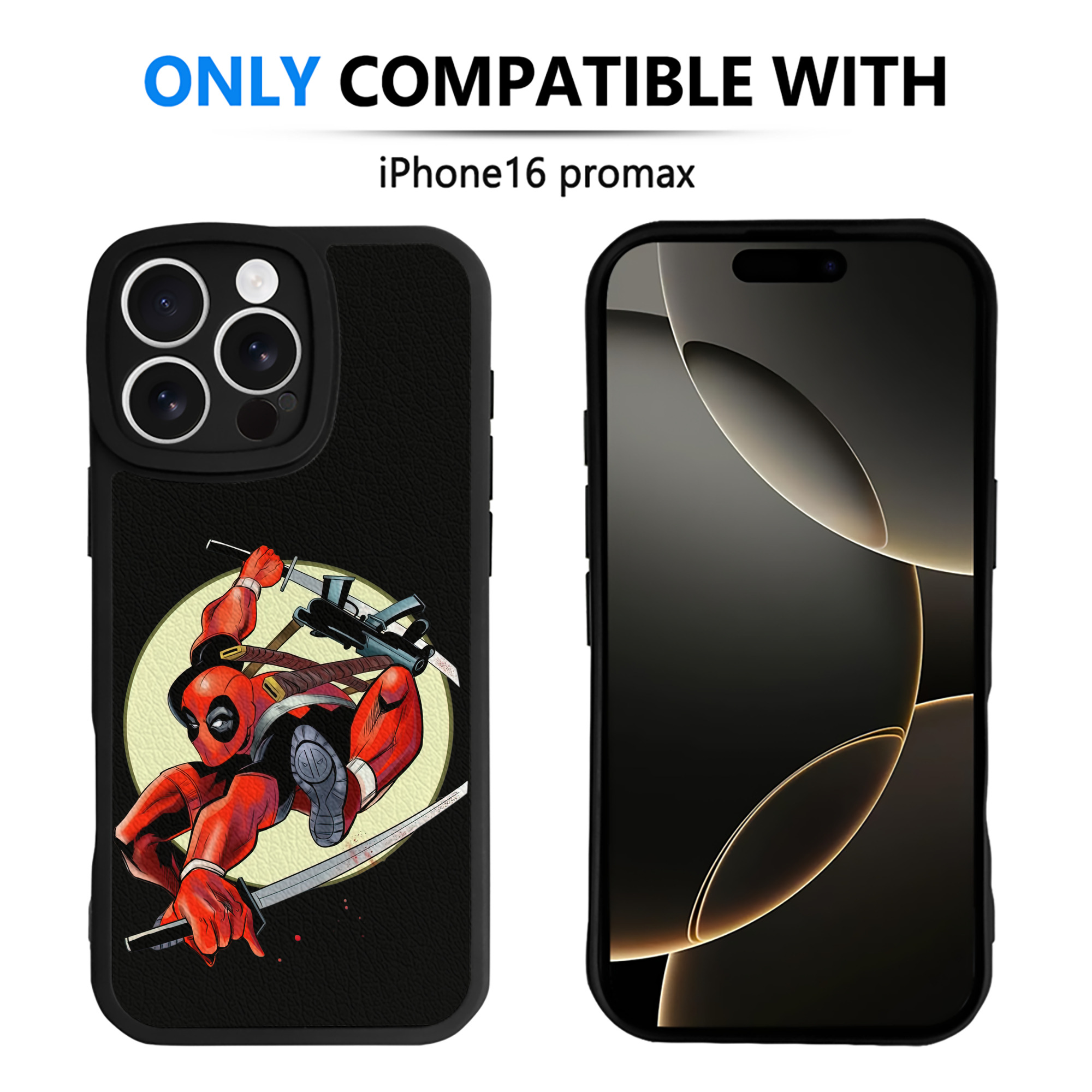 （画像用） Deadpool デッドプール 【iPhone 16シリーズ対応】シリコンスマホケース（レザー調） 材質：シリコン
